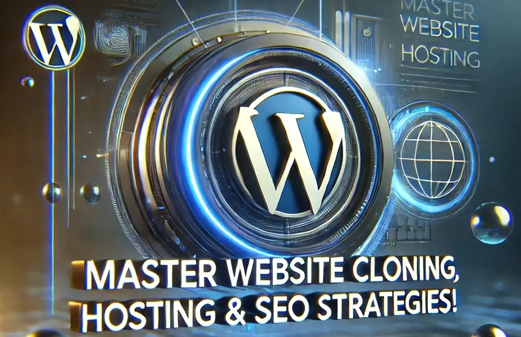 A digital graphic showcasing the WordPress logo encircled by futuristic elements, highlighting cutting-edge hosting and innovative SEO strategies to enhance your online presence.