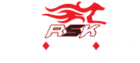Red logo with the letters 